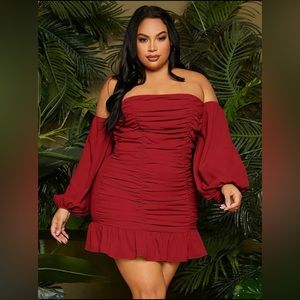 NWT SHEIN SXY Plus Lantern Sleeve Dress